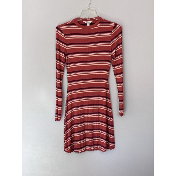 Arizona Jean Co Womens Dress MEDIUM Y2K Ribbed Stretch Striped Fall Casual - Picture 1 of 16